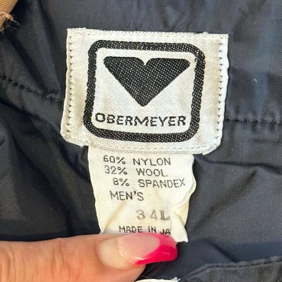 Vintage Obermeyer Men’s Wool Blend Black Padded Snow Pants Size 34L - Picture 5 of 11